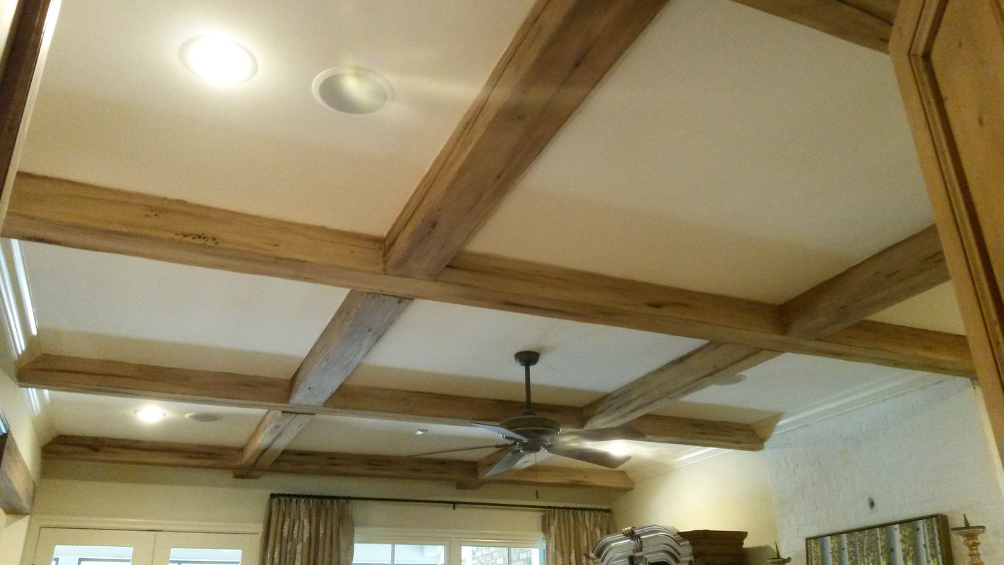 Faux Finished Distressed Beams