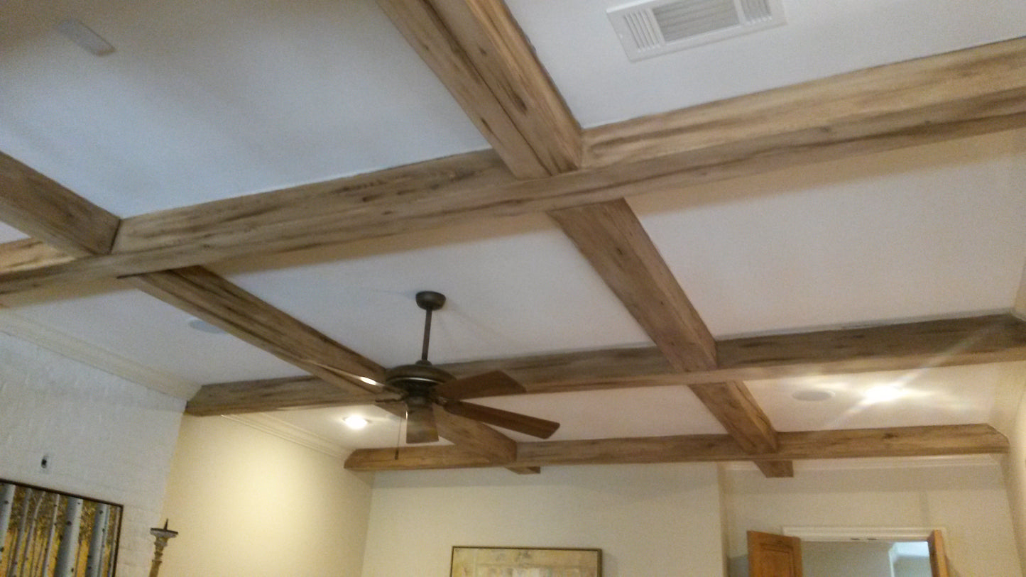 Faux Finished Distressed Beams