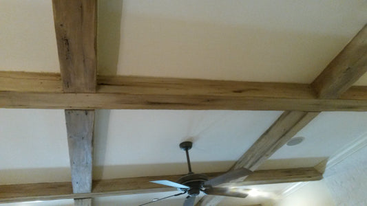 Faux Finished Distressed Beams