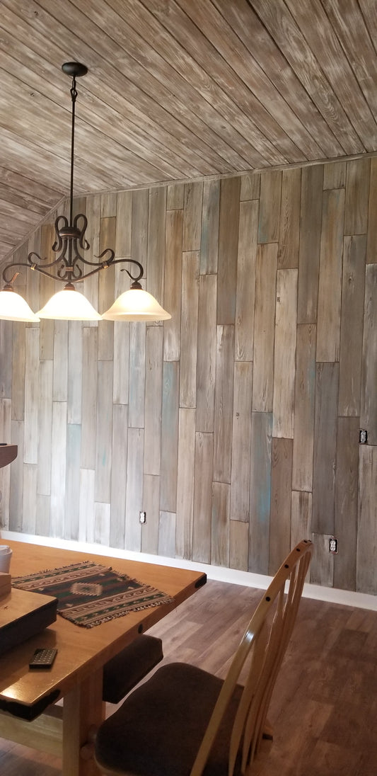 Faux Finished Drywall & Wood Ceiling