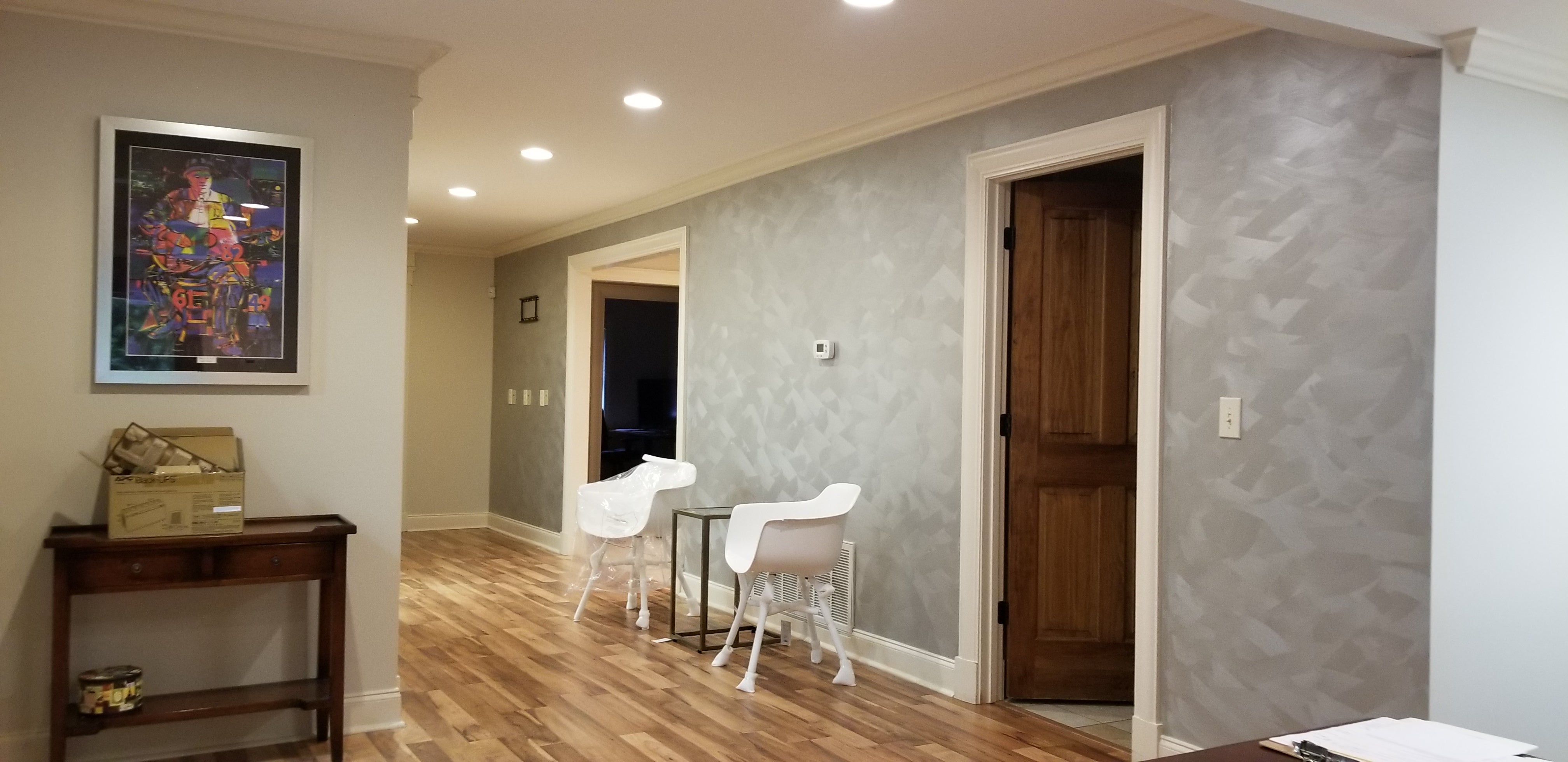 View of Crosshatch Metallic Accent Wall – Kristin's Custom Creation