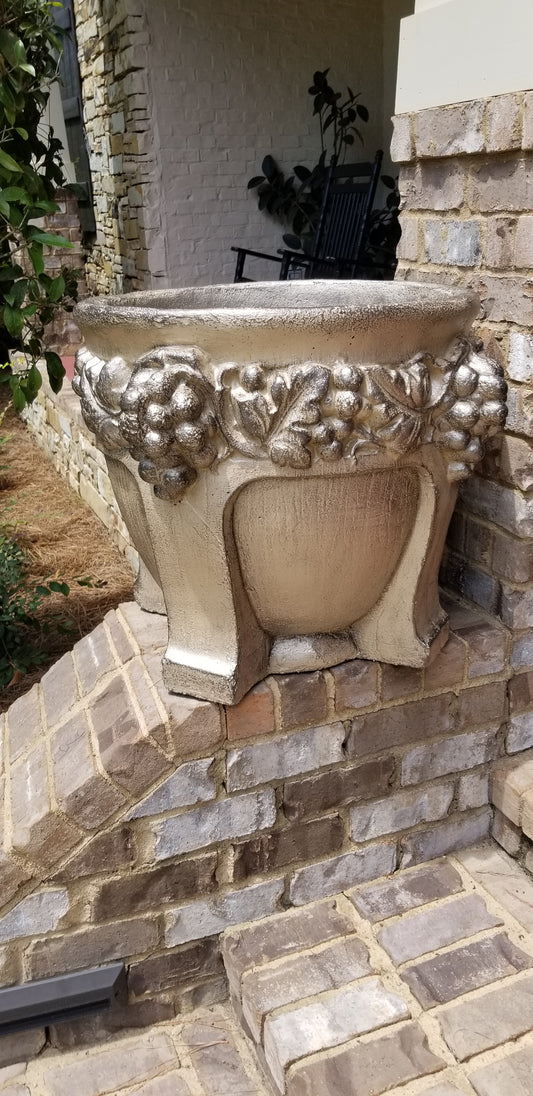 Metallic, Glazed Faux Finished Pot