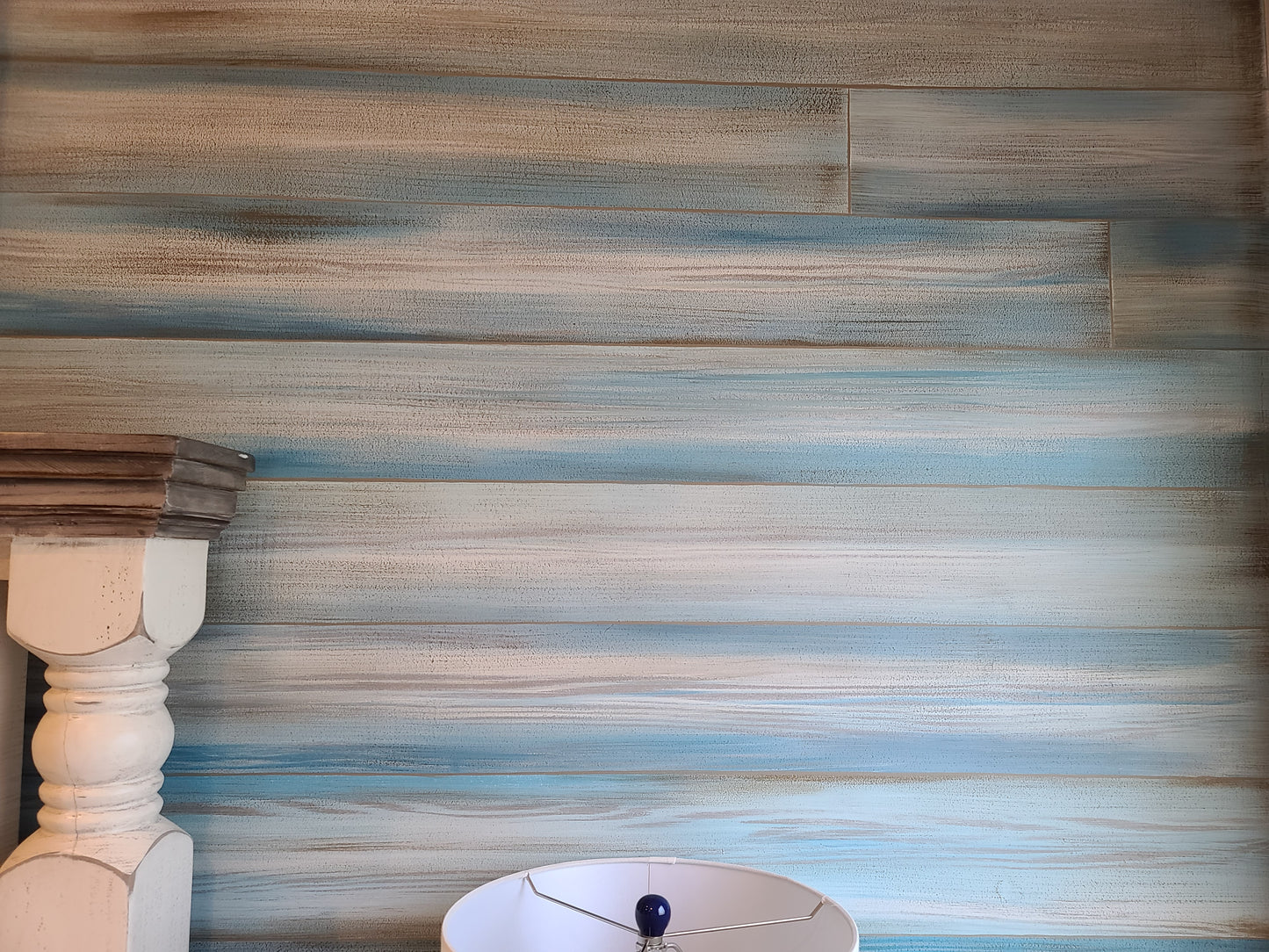 Wood Grain Faux Finished Wall