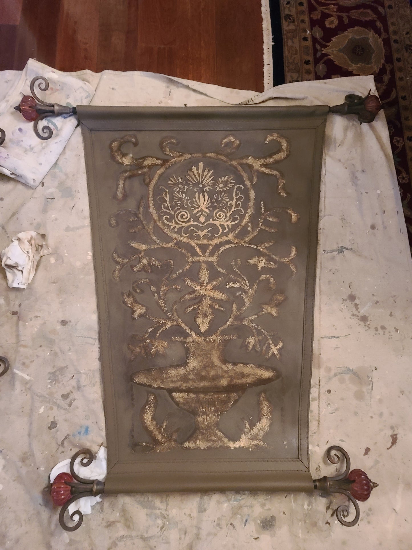 Restored hand painted scroll