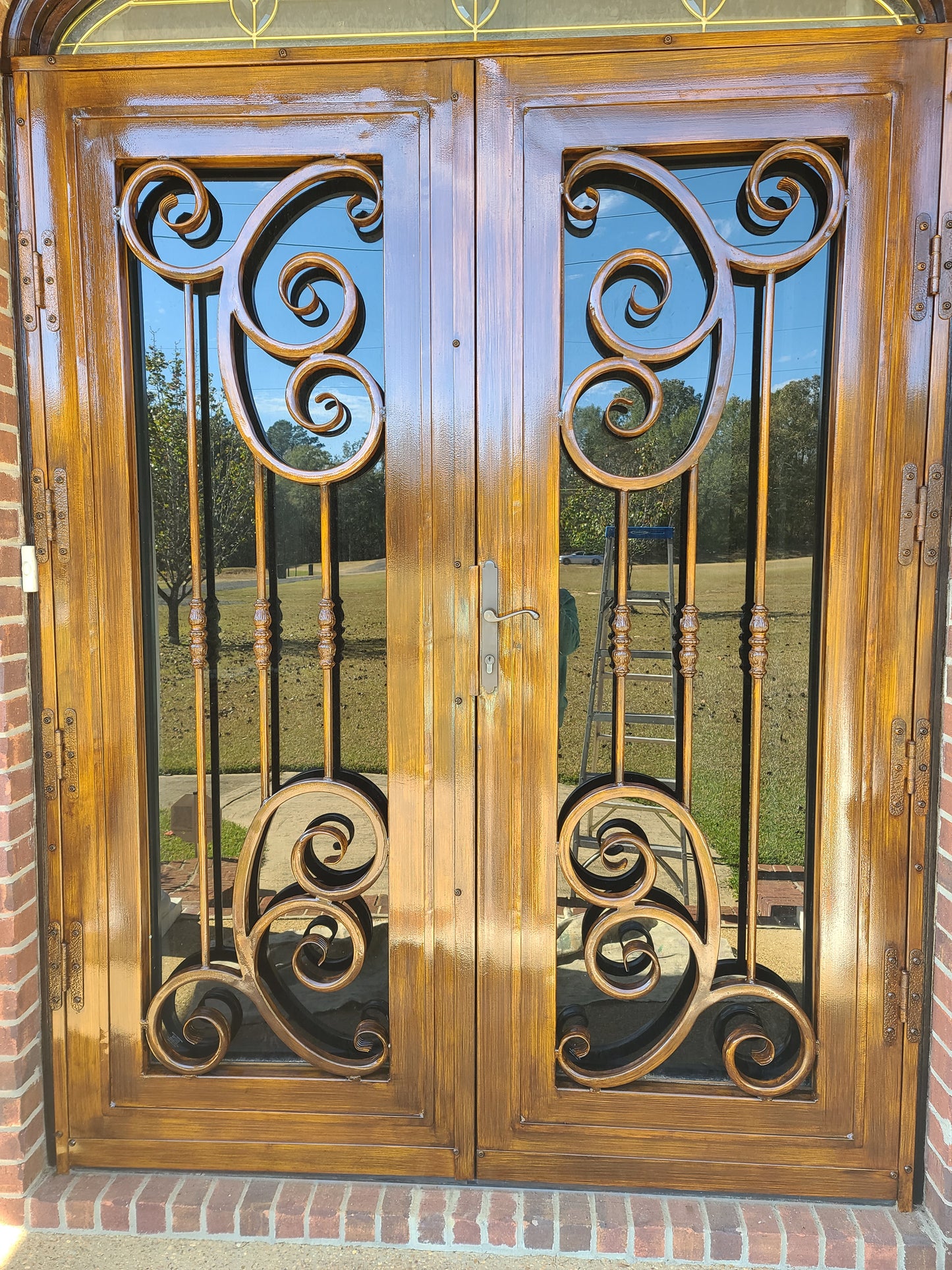 Refinished metel doors to its original state