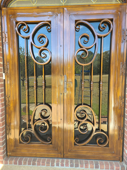 Refinished metel doors to its original state