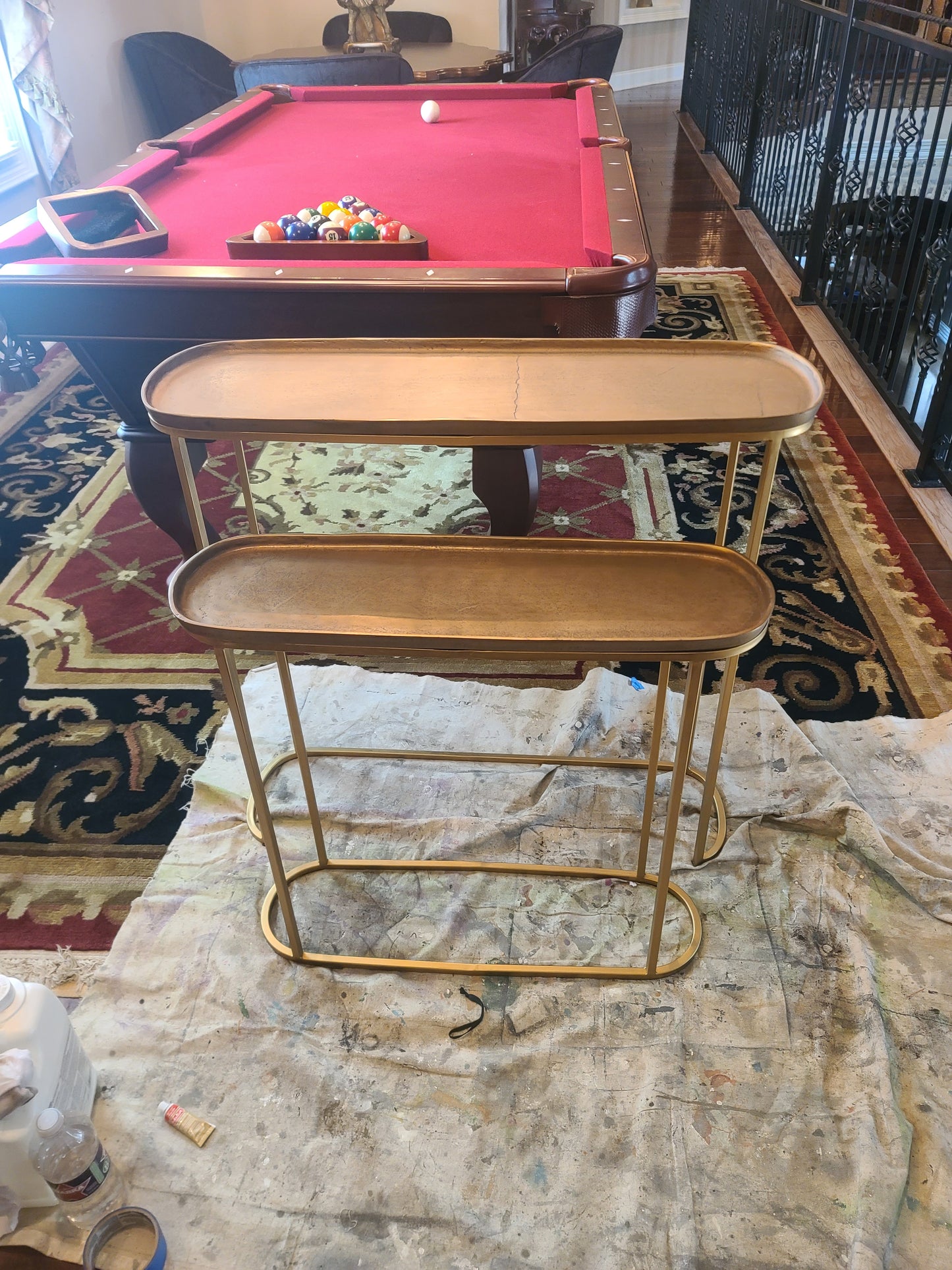 Glazed Metallic Buffed Nesting Tables