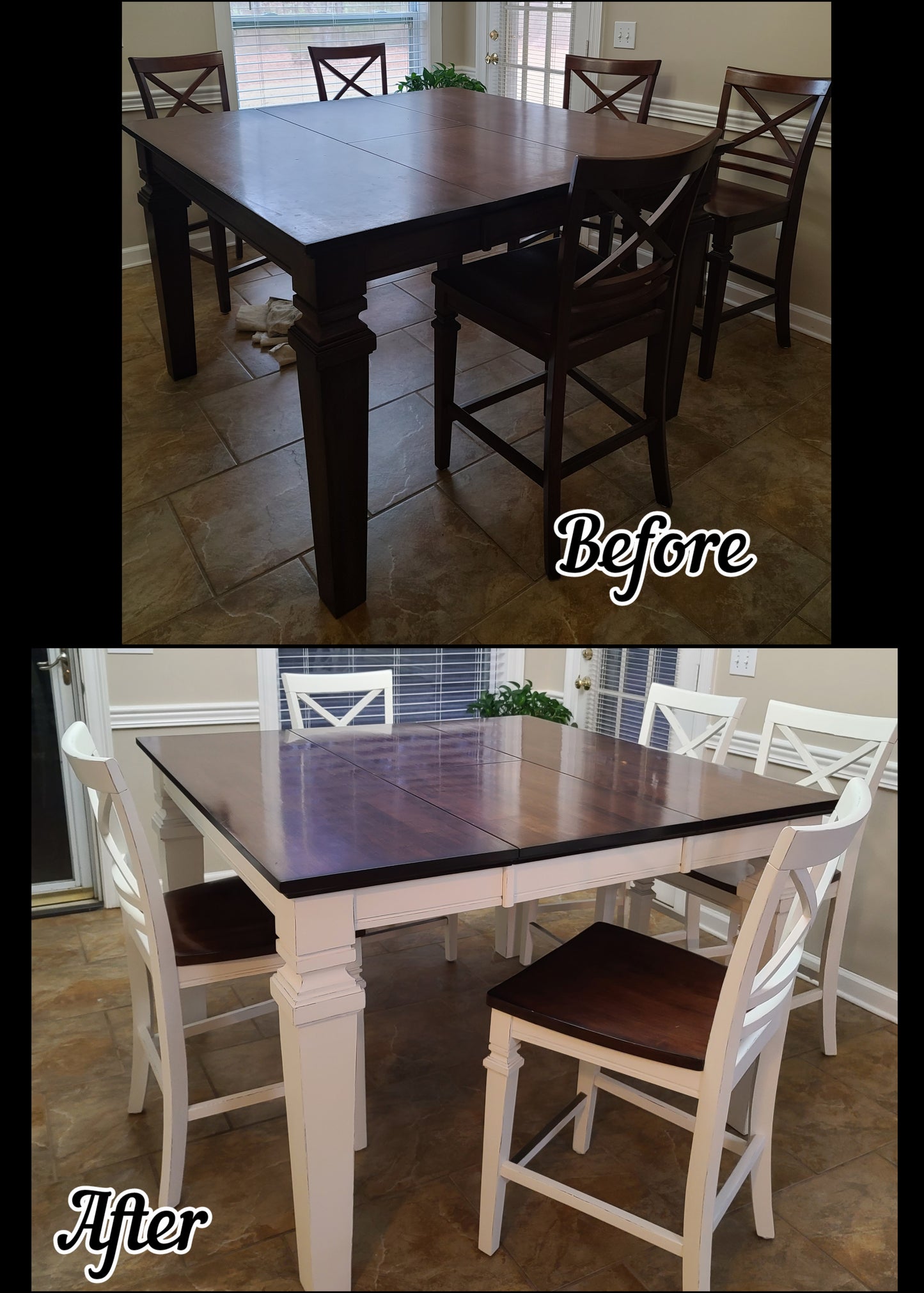 Distressed Faux Finish Table & Chairs